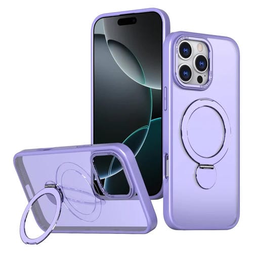 Estuche para Teléfono Wing Series Gen2 con Soporte de Anillo de Metal Magsafe para iPhone 16 Pro Max (Morado Claro)