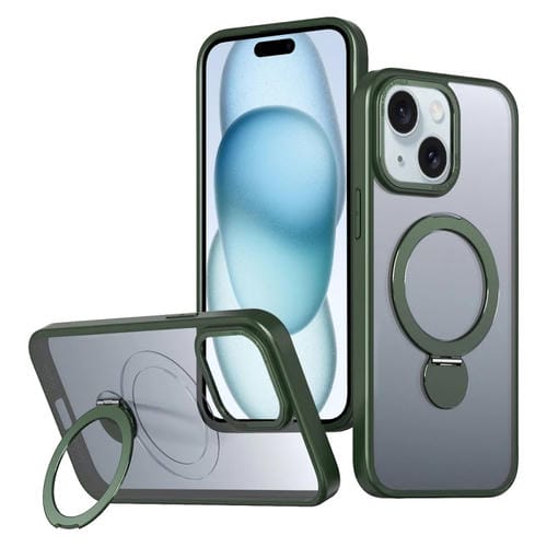 Funda para Teléfono Wing Series Gen2 con Soporte de Anillo de Metal Magsafe para iPhone 15 (Verde)