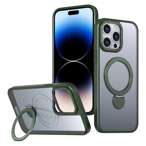 Funda para Teléfono Wing Series Gen2 con Soporte de Anillo de Metal Magsafe para iPhone 14 Pro (Verde)