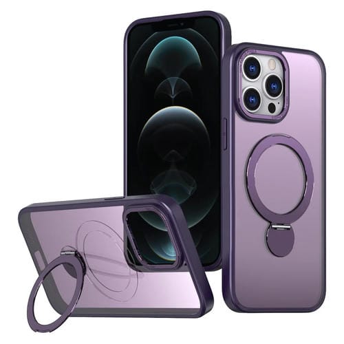 Estuche para Teléfono Wing Series Gen2 con Soporte de Anillo de Metal Magsafe para iPhone 12 Pro (Morado Oscuro)