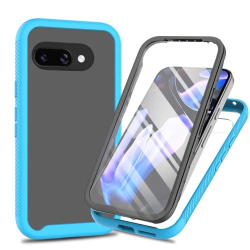 Funda PC + TPU con Película Pet para Google Pixel 9A (Azul Cielo)