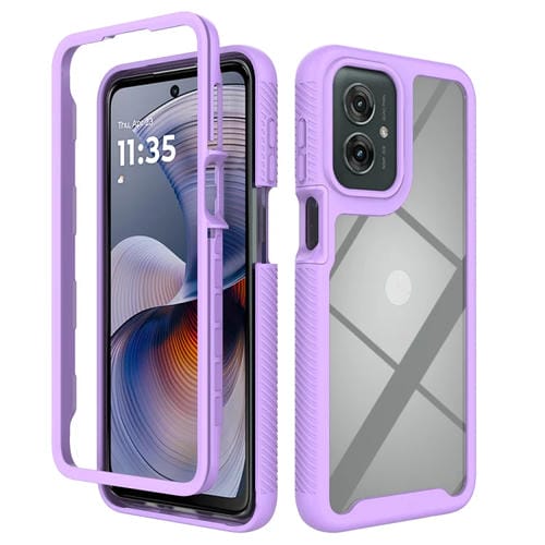 Funda para Teléfono Motorola Moto G55 Starry Sky a Prueba de Golpes TPU Transparente (Morado)