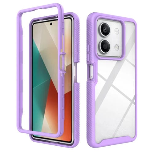 Funda de Teléfono de TPU Transparente a Prueba de Golpes con Diseño de Cielo Estrellado para Redmi Note 13 5G (Morado)