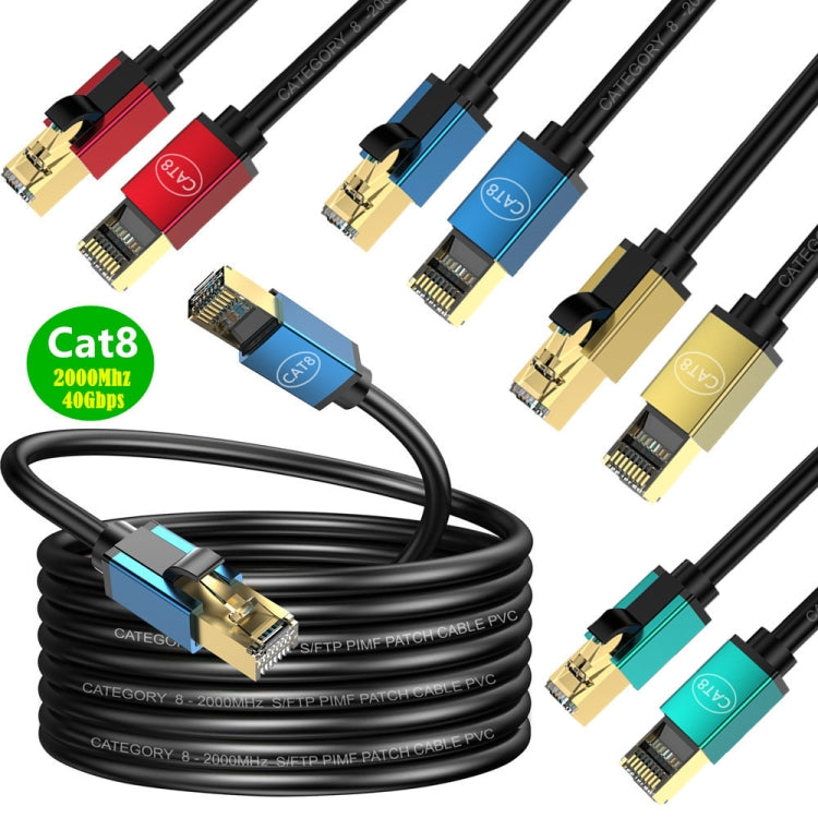 Cable de Red Cat8 10 Gigabit Ancho de Banda Fibra para Hogar 3 M (Verde)