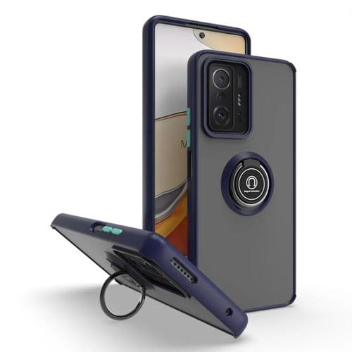 Funda de TPU + PC con anillo para Xiaomi 11T Q Shadow 1 Series (azul real)