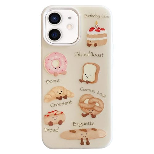 Funda híbrida TPU y PC iPhone 11 a prueba de golpes con dibujos animados (Serie Bread)