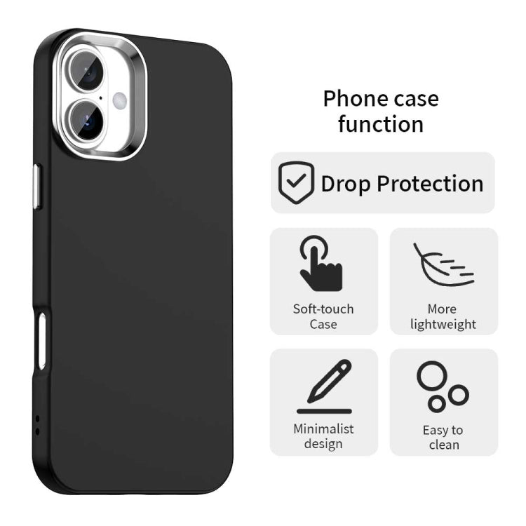Funda para Teléfono iPhone 16 Plus a Prueba de Golpes Serie Colorida (Negra)