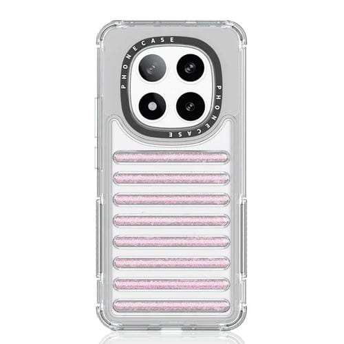 Funda Híbrida de TPU con Purpurina y Airbag para Redmi Note 14 Pro+ 5G (Rosa)