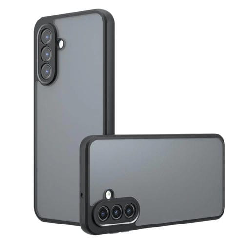 Funda híbrida de TPU y PC con orificio preciso para Samsung Galaxy A17 5G (negro esmerilado)