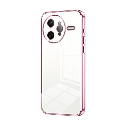 Funda para Teléfono con Orificios Finos y Revestimiento Transparente para Redmi K80 Pro (Rosa)