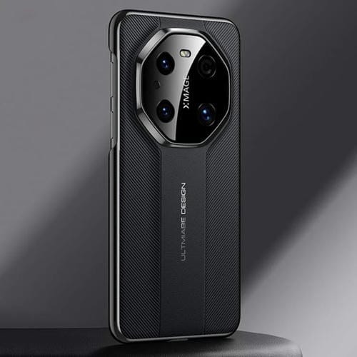 Funda Piel Sintética Huawei Mate 40 Pro Diseño Imitación de Lujo (Negra)