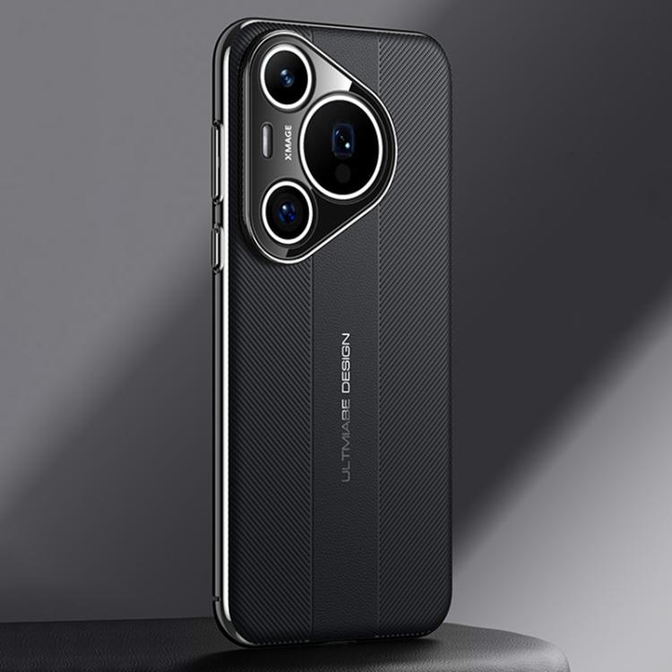 Funda Piel SintĂ©tica Huawei Pura 70 Pro Diseño Ăltima GeneraciĂłn (Negra)