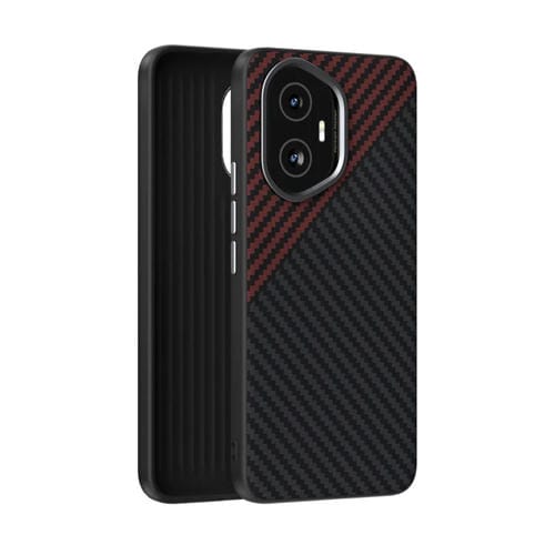 Funda para Teléfono Abeel C con Microrelieve de Fibra de Carbono 6D para Honor 300 (Negro y Rojo)
