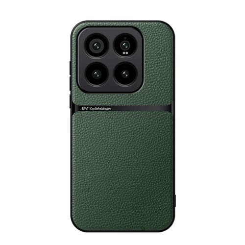 Funda Para Teléfono Xiaomi 14 Pro Litchi De Cuero Con Cobertura Total Magnética A Prueba De Golpes (Verde)