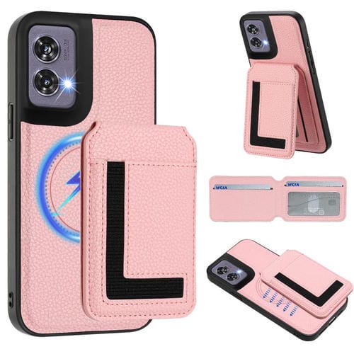 Funda para Teléfono Motorola Edge 50 Fusion Cx01 con Tarjetero Magnético Desmontable Magsafe (Rosa)