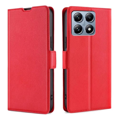 Funda de Cuero con Tapa Horizontal y Hebilla Lateral Ultrafina para Xiaomi 14T Pro 5G (Rojo)