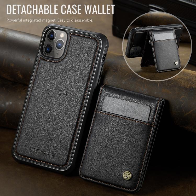 Estuche para teléfono Jeehood J06 para iPhone 11 Pro Max con tarjetero RFID Magsafe (Negro)