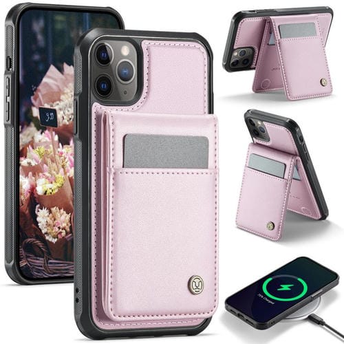 Estuche para Teléfono Jeehood J06 para iPhone 11 Pro Max con Tarjetero Rfid Magsafe (Rosa)