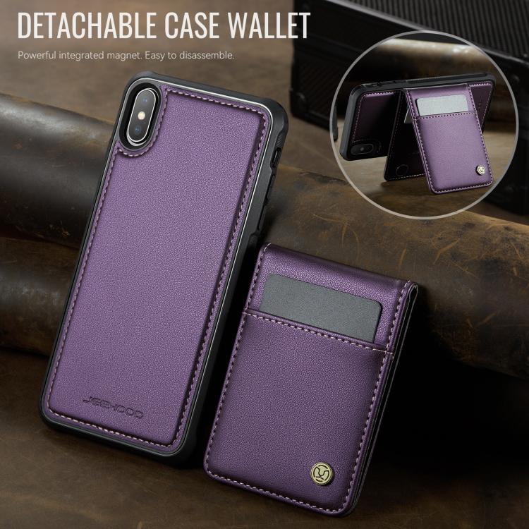 Estuche para Teléfono Jeehood J06 con Tarjetero Rfid Magsafe para iPhone X/Xs (Morado)