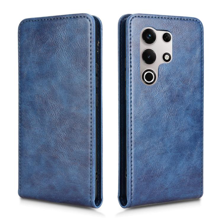 Funda de Cuero con Tapa Magnética Vertical para Teléfono Itel S25 Ultra (Azul)