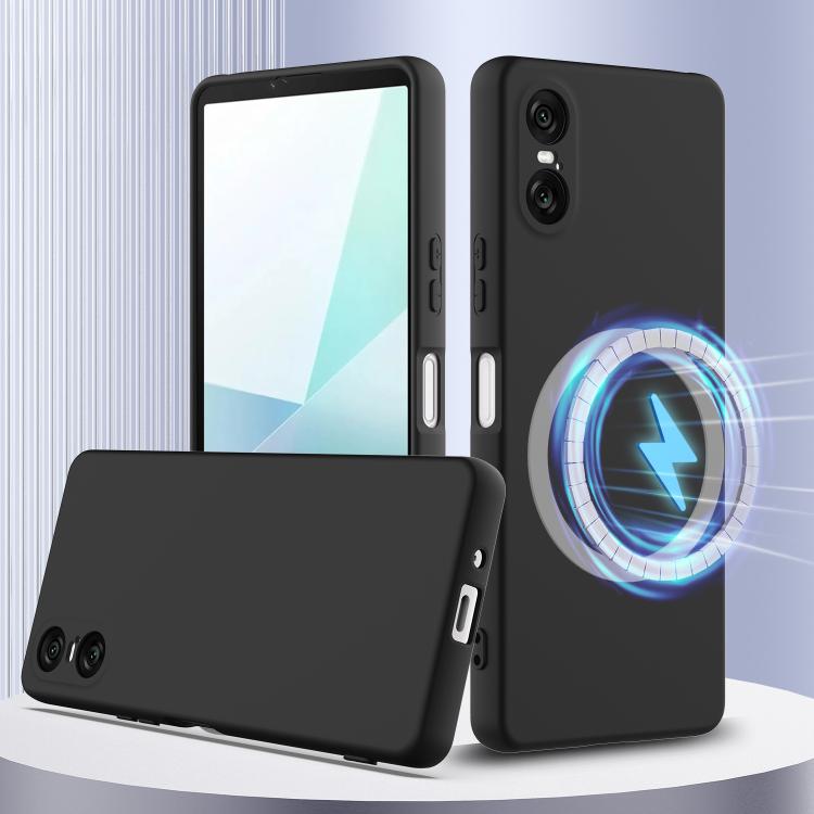 Funda de Silicona a Prueba de Golpes Magsafe para Sony Xperia 10 Vi (Negra)