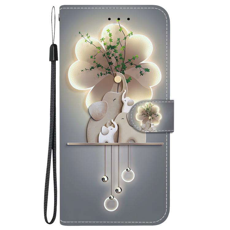 Funda de Cuero iPhone 15 Pro Max Dibujo Colores Textura Cristal (Tres Ciervos)