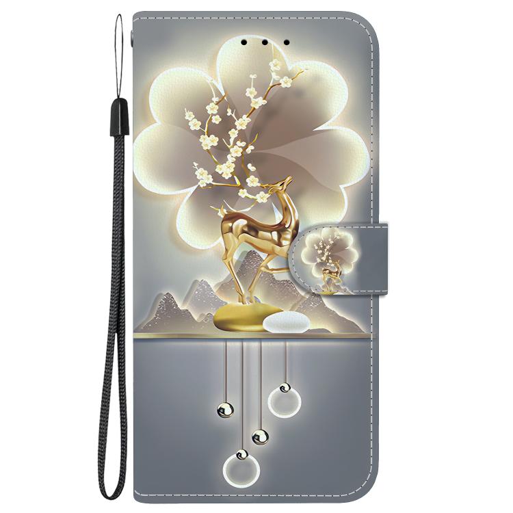 Funda de Cuero para iPhone 12 Pro Max con Dibujo de Colores y Textura de Cristal (Ciervo Sika)