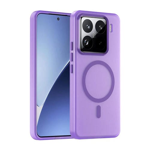 Funda Para Teléfono Xiaomi 15 Pro Magsafe De Tpu Translúcido Esmerilado + Pc De Cobertura Total (Morado Oscuro)