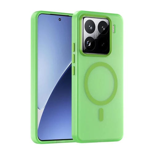 Funda Para TelĂ©fono Xiaomi 15 Pro Magsafe De Tpu TranslĂșcido Esmerilado + Pc De Cobertura Total (Verde)