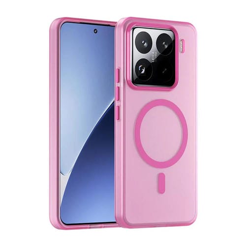 Funda Para Teléfono Xiaomi 15 Pro Magsafe De Tpu Translúcido Esmerilado + Pc De Cobertura Total (Rosa)
