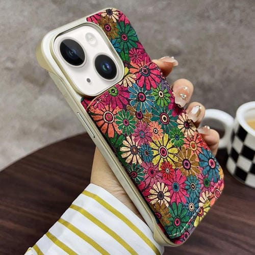 Funda para iPhone 15 Denior D24 Paint con Ranura para Tarjeta Magsafe (Girasol Verde)
