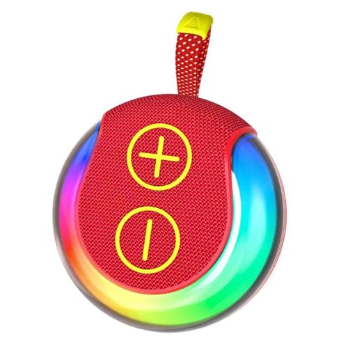 Altavoz Bluetooth Portátil con Luz RGB Subwoofer de Escritorio (Rojo)