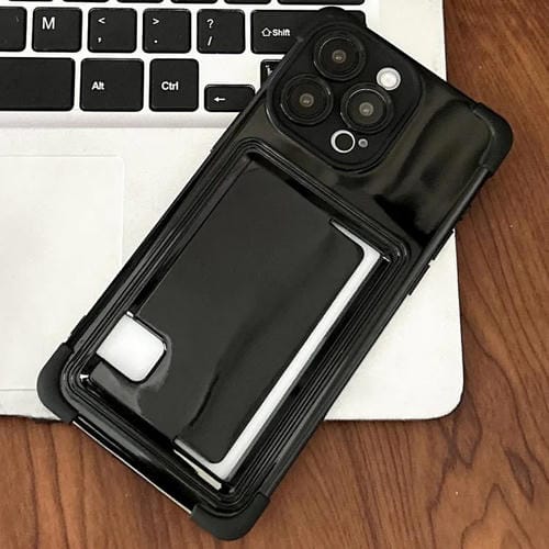 Funda TPU con Ranura para Tarjeta Lateral para iPhone 13 Pro (Negra)