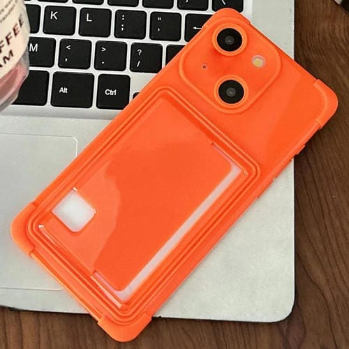 Funda TPU con Ranura para Tarjeta Lateral iPhone 14 (Naranja)