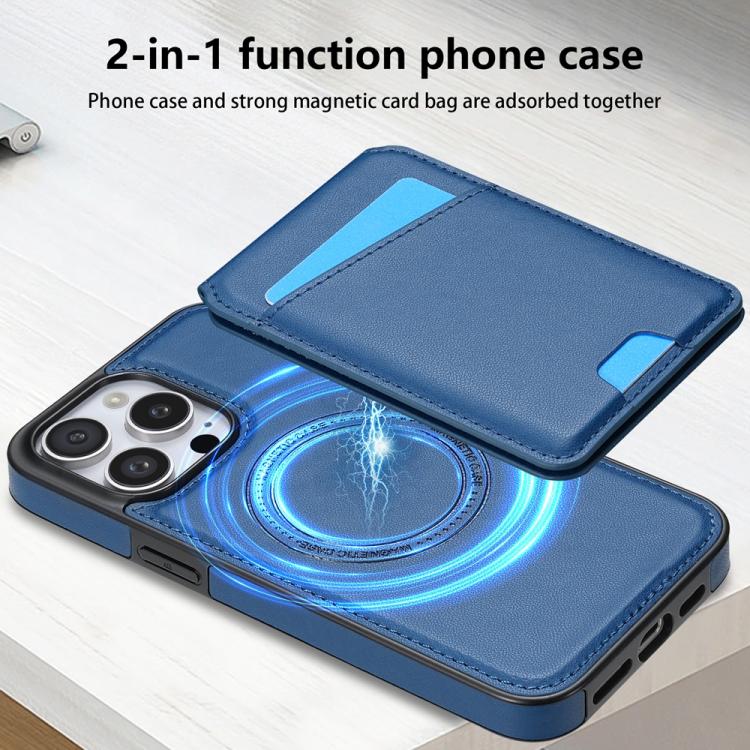 Funda para Teléfono Magsafe con Tarjetero Desmontable iPhone 16 Pro (Azul)