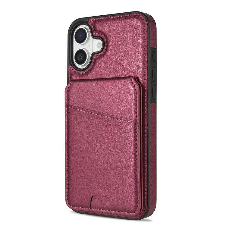 Funda para Teléfono Magsafe iPhone 16 con Tarjetero Desmontable (Rojo Vino)