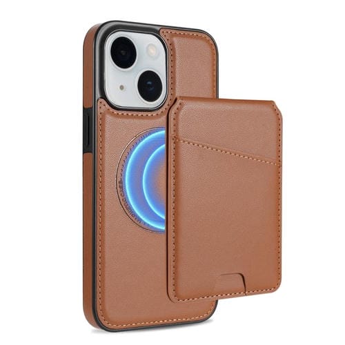 Funda para Teléfono Magsafe con Tarjetero Desmontable para iPhone 13/14 (Marrón)