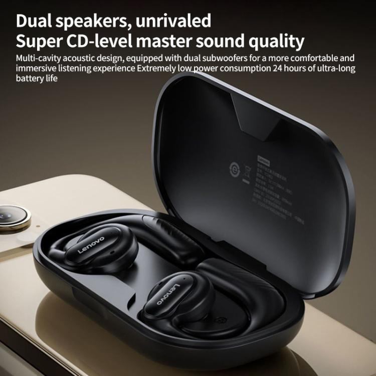 Auriculares inalámbricos Lenovo Tc3402 Bt 5.3 sonido envolvente 360 grados doble bocina (Blancos)