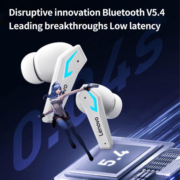 Auriculares inalámbricos Lenovo Tc102 Ai reducción de ruido para juegos Bluetooth 5.4 (Negro)