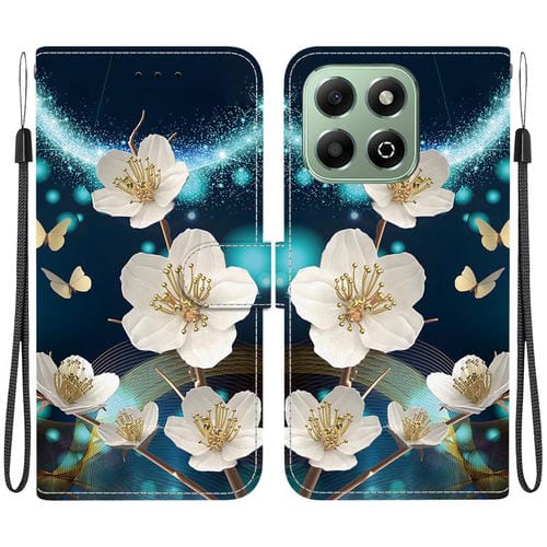 Funda de Cuero Honor X6B con Dibujo y Textura de Cristal (Magnolia)