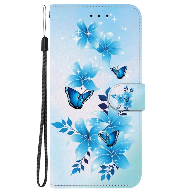 Funda de Cuero para OnePlus Nord 4 con Dibujo de Colores y Textura de Cristal (Mariposas Azules)