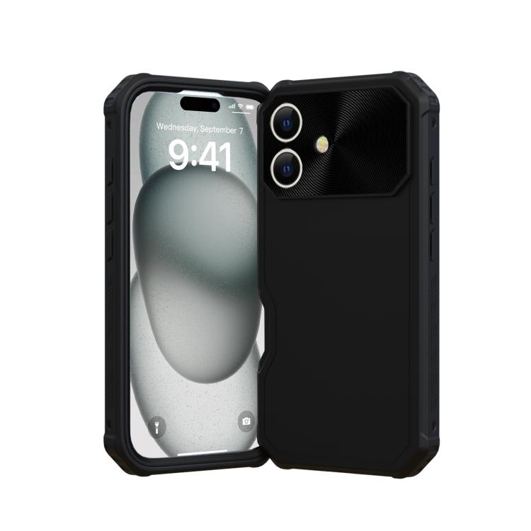 Funda híbrida TPU y PC con Protección Magsafe para iPhone 16 Plus (Negra)
