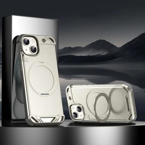 Estuche para Teléfono R-Just RJ63-1 con Soporte Magsafe sin Marco para iPhone 15 (Titanio)