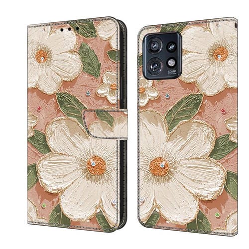 Funda de Cuero Pintada a Mano Motorola Edge+ 2023 Protección (Girasol)