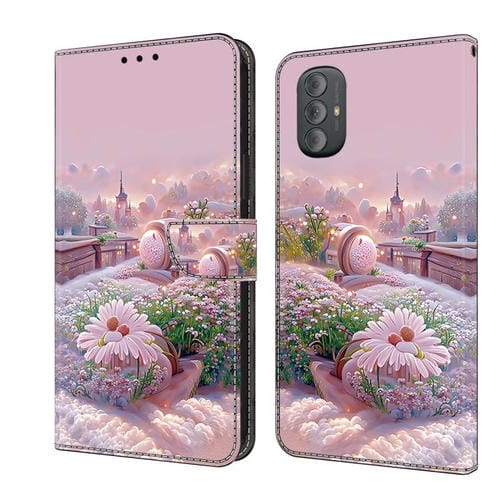 Funda de Piel Pintada a Mano para Motorola Moto G Power 2022 (Jardín)