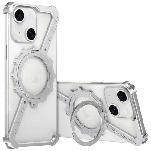 Funda para Teléfono Metal sin Marco Soporte 360 Forma Z iPhone 15 (Plata Espacial)