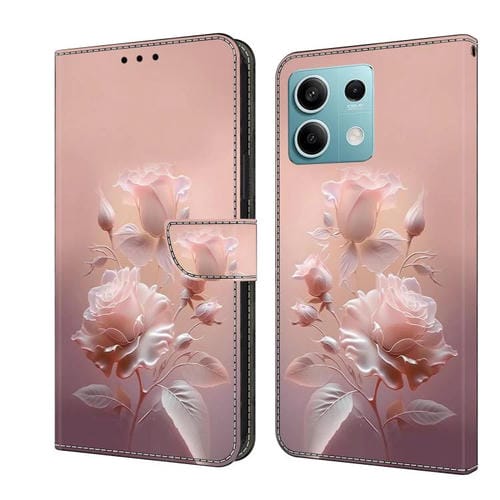 Funda de Cuero Pintada a Mano para Redmi Note 13 5G (Flores de Cerámica)
