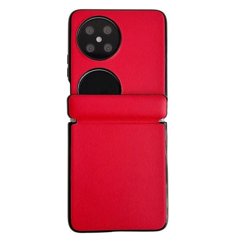 Funda de Cuero Huawei Pocket 2 con Textura y Eje Magnético Integrado (Rojo)