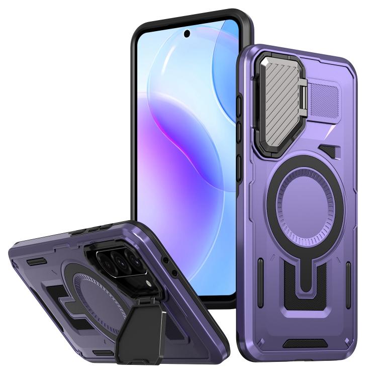 Funda MagSafe con marco protector para Samsung Galaxy A36 5G (morado)