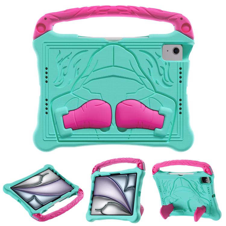 Funda de Eva para iPad Air 11 (2024/2025) a Prueba de Golpes con Soporte y Correa (Mint Rose Red)